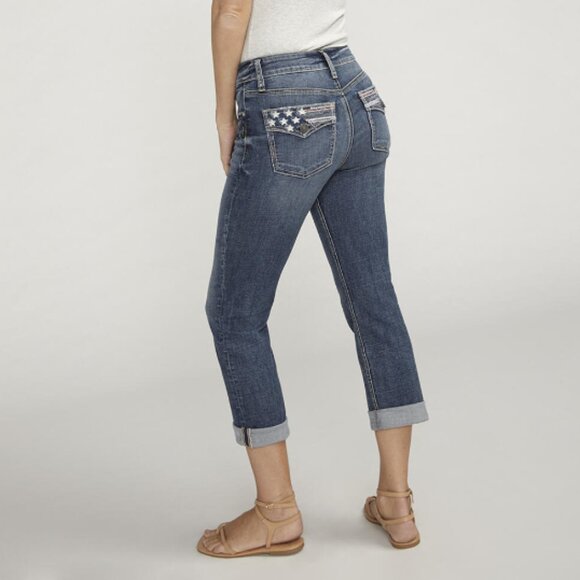 Suki Mid Rise Americana Capri - Picture 5 of 5